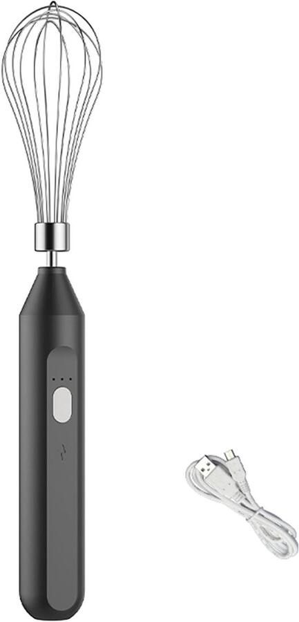 Elektrische Mixer Draadloze Klopper Keuken Koken 3 Snelheden Instelbaar USB Oplaadbaar Zwart