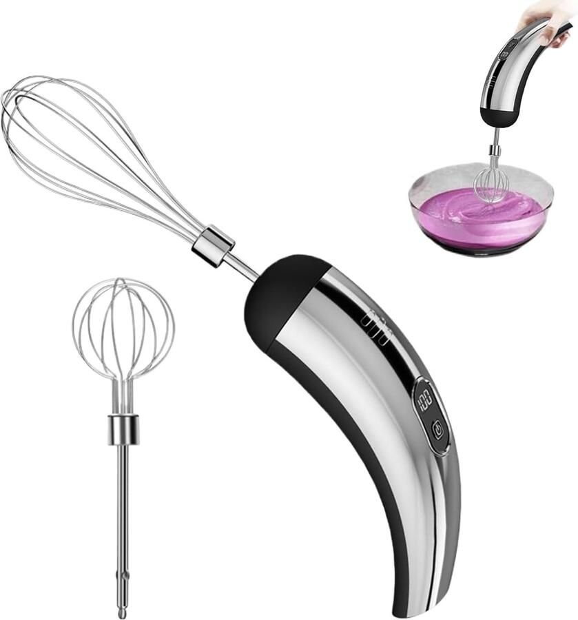 Elektrische Mixer Draagbare Garde Bakken en Koken 5 Snelheidsstanden 63 x 149 cm Zilver Zwart