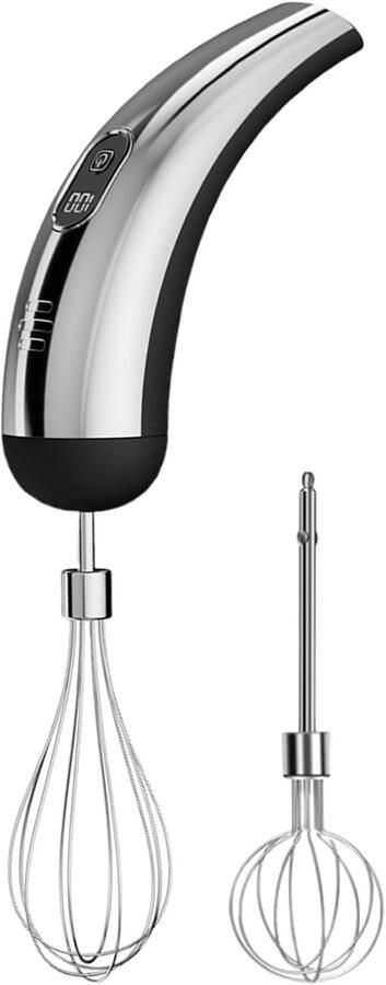 Elektrische mixer Handmixer keuken Bakken en mixen Vijf snelheden instelbaar 63 x 149 cm Zilver zwart