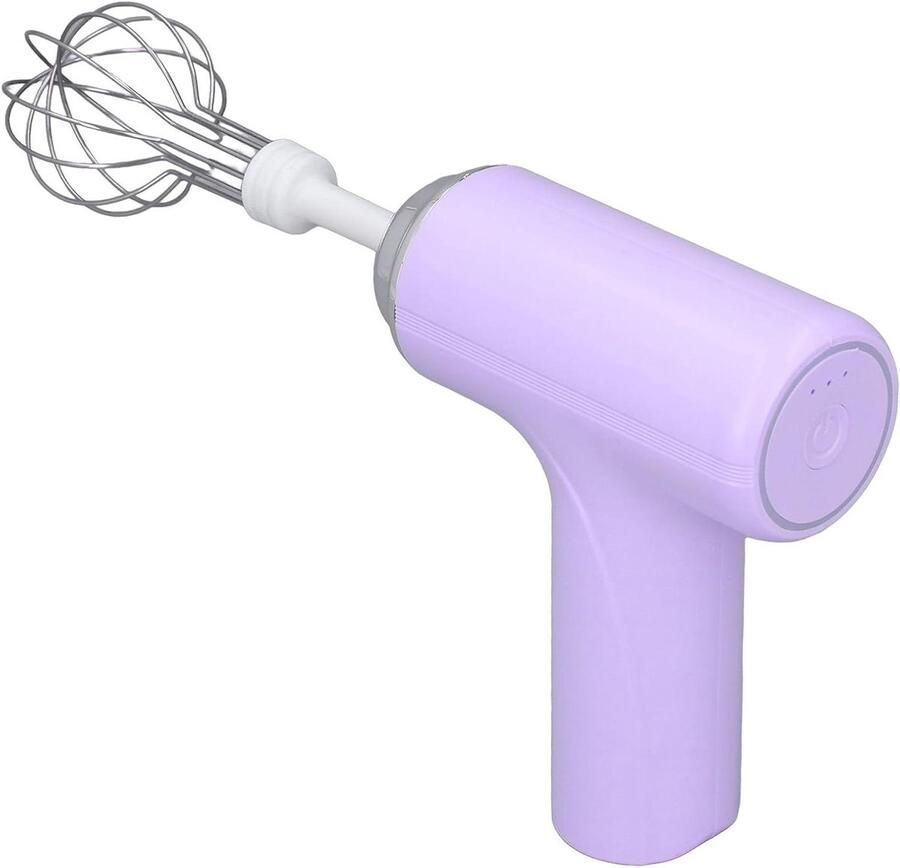 Elektrische Mixer Handmixer Klopper Beslag Maken Draadloos Ontwerp 3 Snelheden Paars