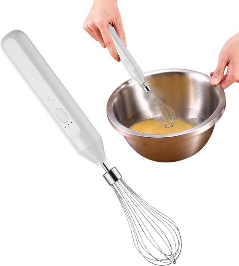 Elektrische Mixer Keukenaccessoire Beslag Maken Drie Snelheden 5.3 x 13.4 cm Wit