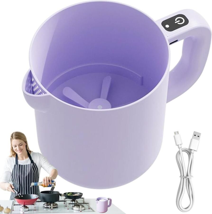 Elektrische Mixer Keukenmachine Blender Bakken Koken Oplaadbaar Draagbaar 1 Liter Kom Paars