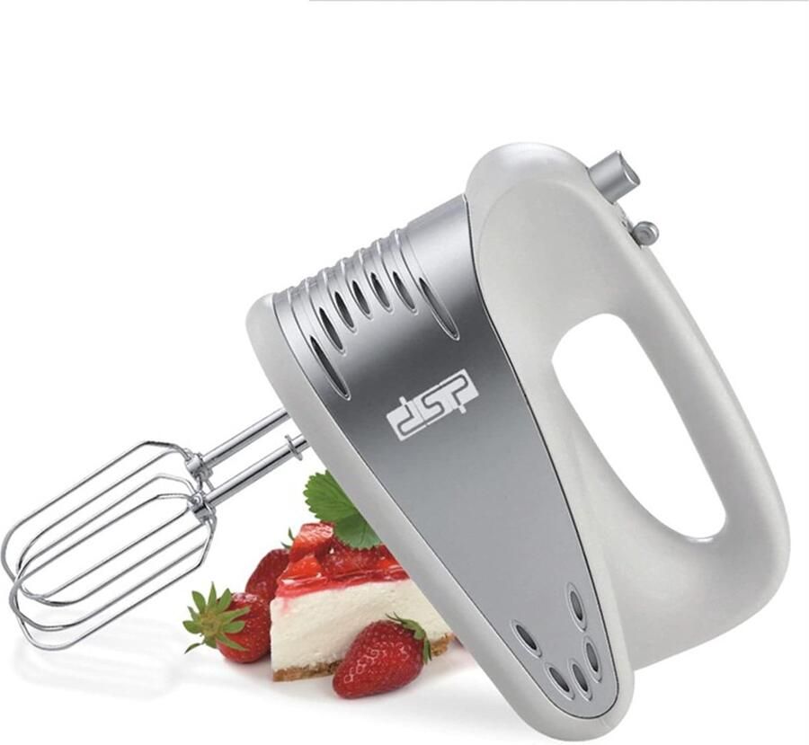 Elektrische Mixer Keukenmachine Handmixer Bakken en Koken 5 Snelheden 200 Watt Wit