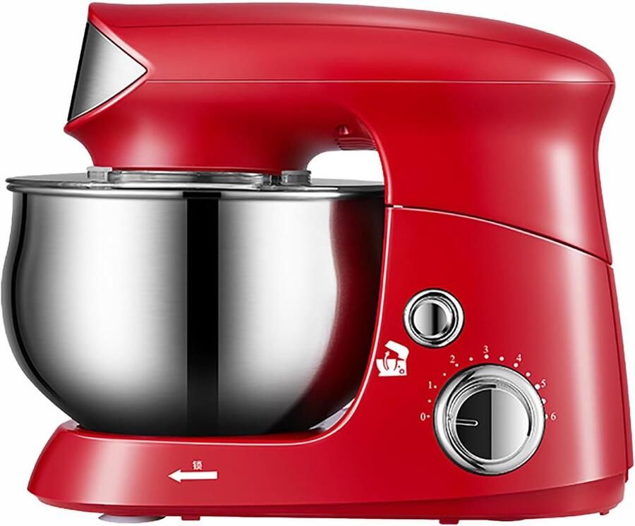 Elektrische Mixer Keukenmachine Standmixer Bakken en Koken 6 Snelheden Krachtige Motor 3.5 Liter Kom Wit