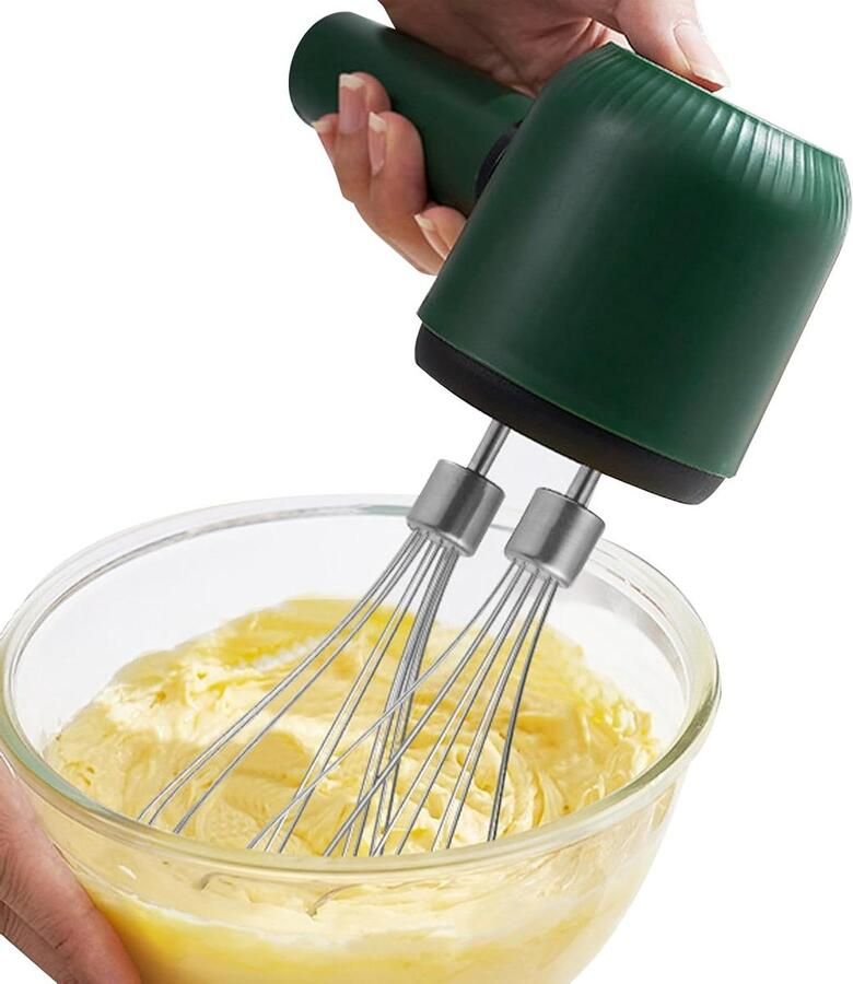 Elektrische Mixer Keukenmixer Handheld Beslag Maken Dubbele Kop Design 3 Snelheden Wit