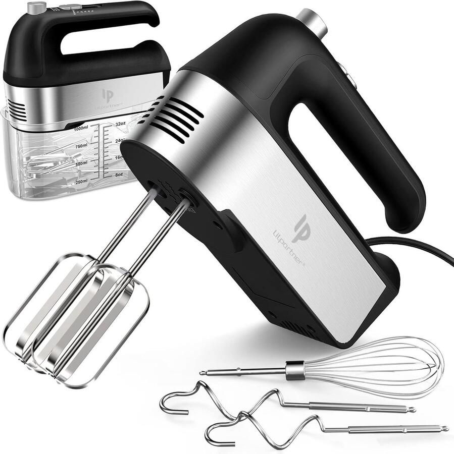 Elektrische Mixer Keukenmixer Handmixer Beslag en Room 450W Krachtige Motor 5 Snelheden Zwart