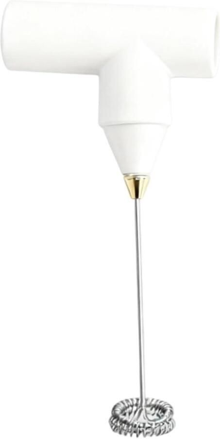 Elektrische Handmixer Draadloze Schuimmachine Koffie Maken Verwijderbare Batterij 4D x 6B x 4H cm Wit