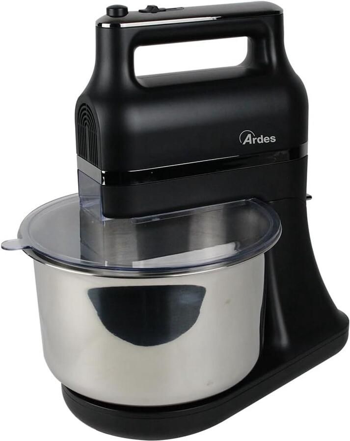 Elektrische mixer met zelfdraaiende roestvrijstalen kom en deksel 3 5 liter