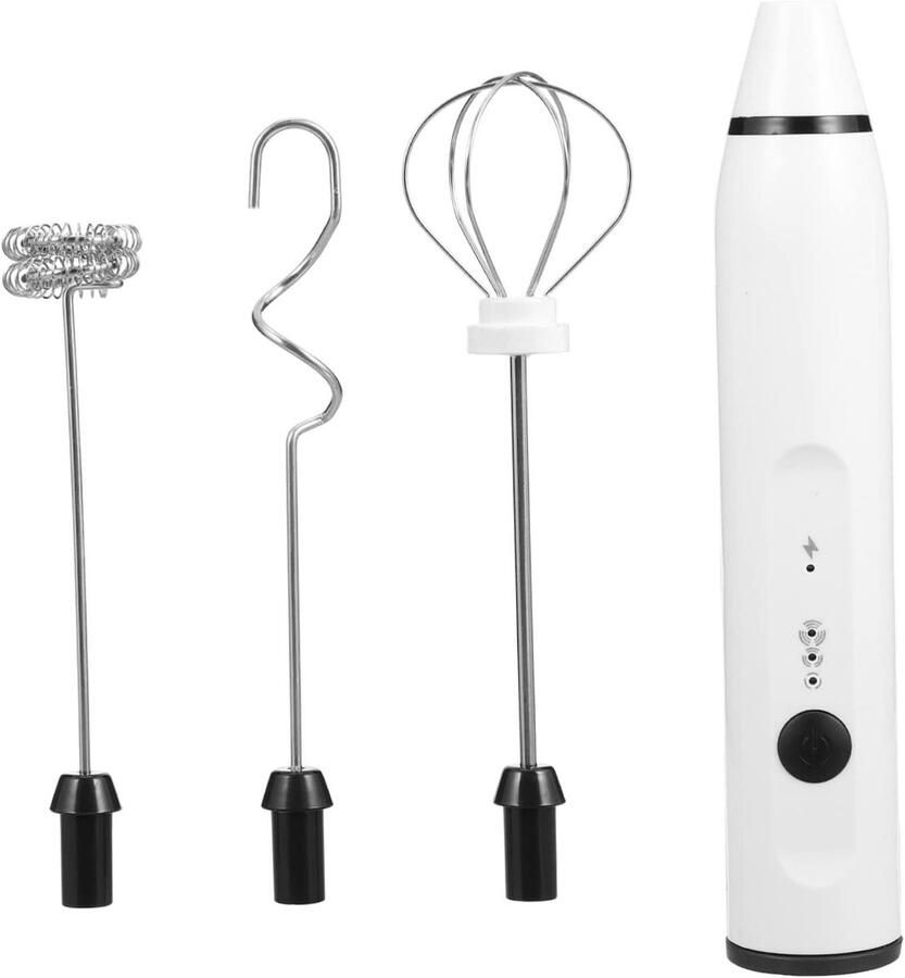 Elektrische Mixer Schuimmaker Garde Ingrediënten Mixen Compact USB Ontwerp 170 Gram Wit