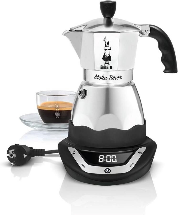 Elektrische Moka Pot Mokapot met Timer voor Espresso Aluminium 300ml