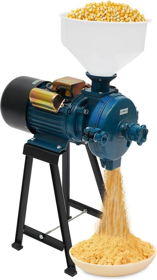 Elektrische Molen Graanmolen Vleesmolen Commercieel Malen Hoge Capaciteit 150mm Boordiameter Blauw Zwart