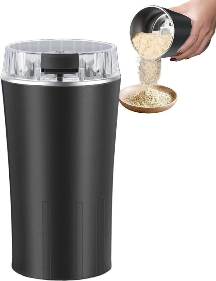 Elektrische Molen Keukenmachine Graanmolen Specerijen Malen Roestvrij Staal 17.5 x 9 cm Zwart