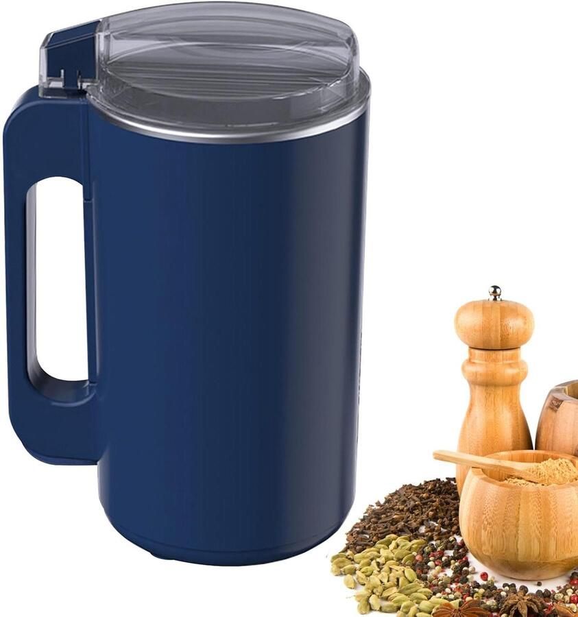 Elektrische Molen Kruidenmolen Graanmolen Specerijen Malen 8 Roestvrijstalen Messen 600 ml Capaciteit Blauw