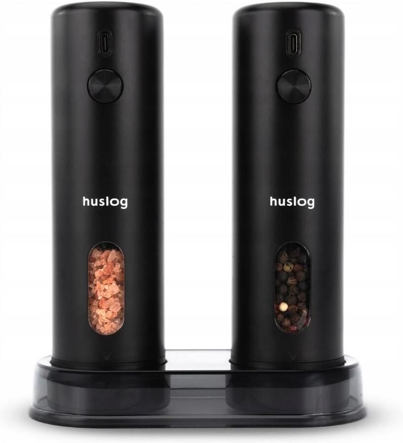 Elektrische Molens Set Zout Peper Molen Kruiden Malen Instelbare Maalgraad 110ml Spice Holder Zwart