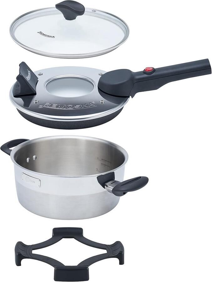 Elektrische Multicooker 2-in-1 met Glasdeksel 2 Liter Kookpan voor Alle Warmtebronnen