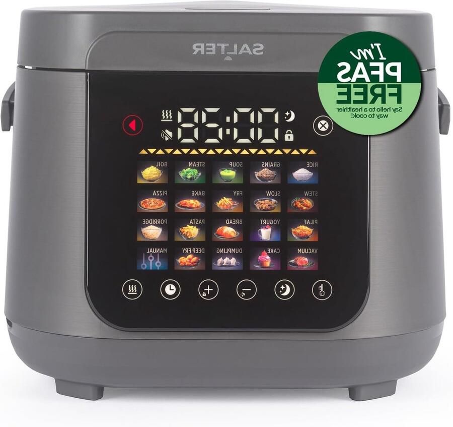Elektrische Multicooker Snelkookpan Rijstkoker Gemakkelijk Maaltijden Bereiden 20 Kookprogramma's 5 Liter Grijs