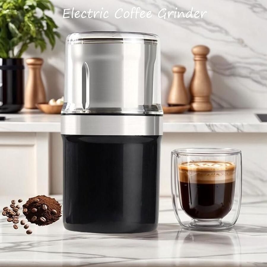 Elektrische multifunctionele koffiemolen met grote capaciteit roestvrijstalen constructie draagbare elektrische koffiemolen en kruidenmolen geschikt voor thuiskeukens koffiemolen met één druk op de knop kan koffiebonen en kruiden malen