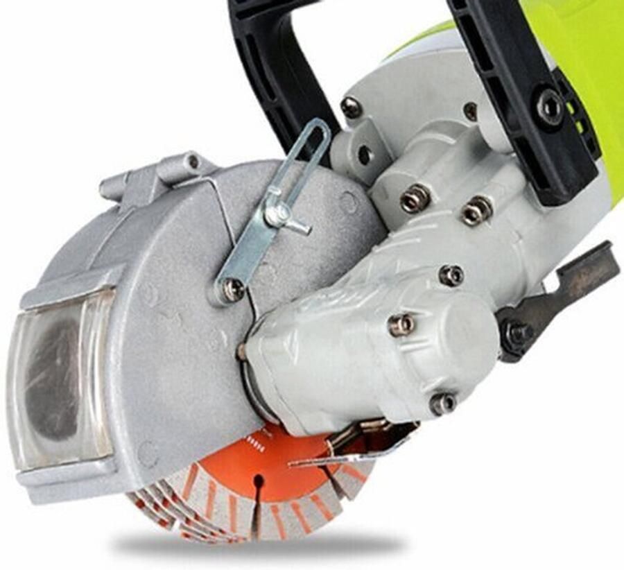 Elektrische Muur Groefsnijmachine Groen 4000 W Vermogen 0-3 7 cm Verstelbare Groefdiepte Handheld Beton Cutter
