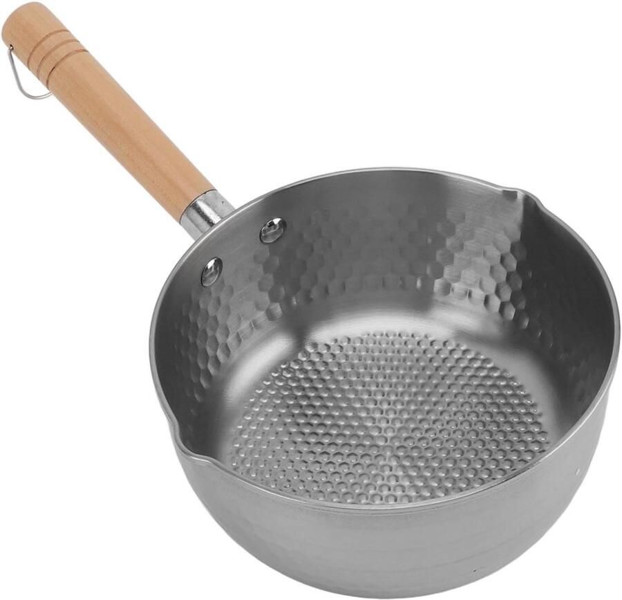 Elektrische noedelpot Roestvrijstalen pan Thuis koken Dubbele schenktuiten 18 cm Zilver