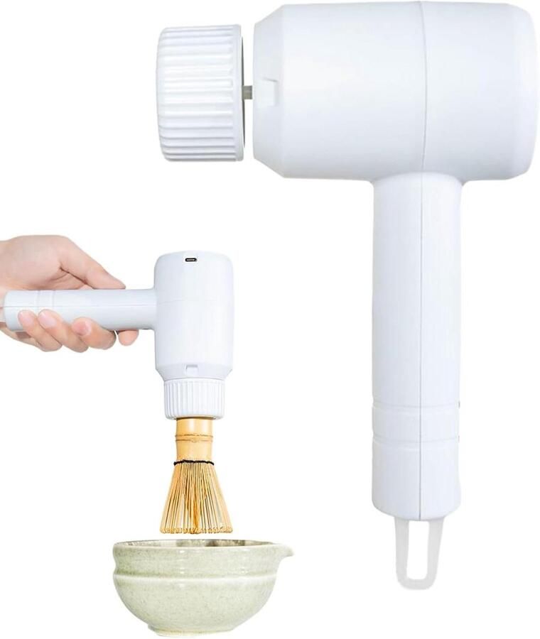 Elektrische Matcha Klopper Matcha Mixer Roerder Dranken Mengen Snel en Grondig 20.5x13cm Wit