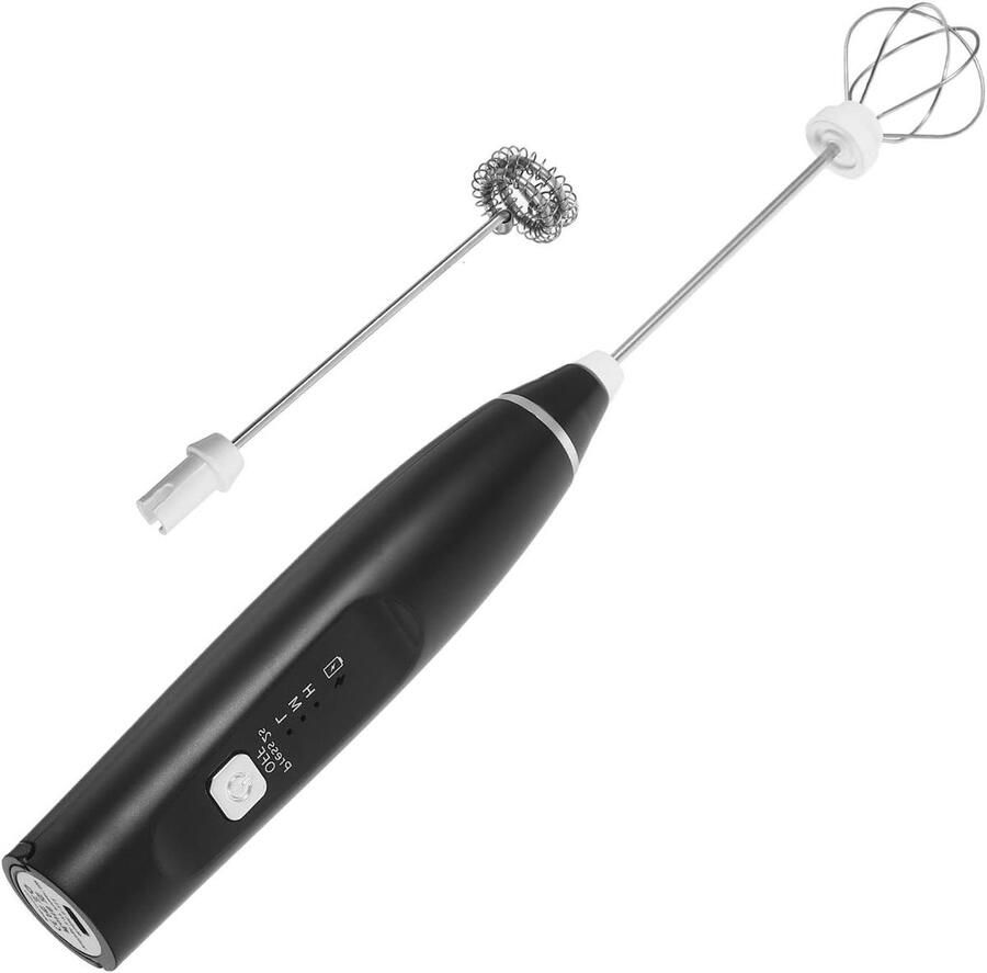 Elektrische Opschuimer Draadloze Mixer Dranken Maken Compact Ontwerp USB Oplaadbaar Zwart