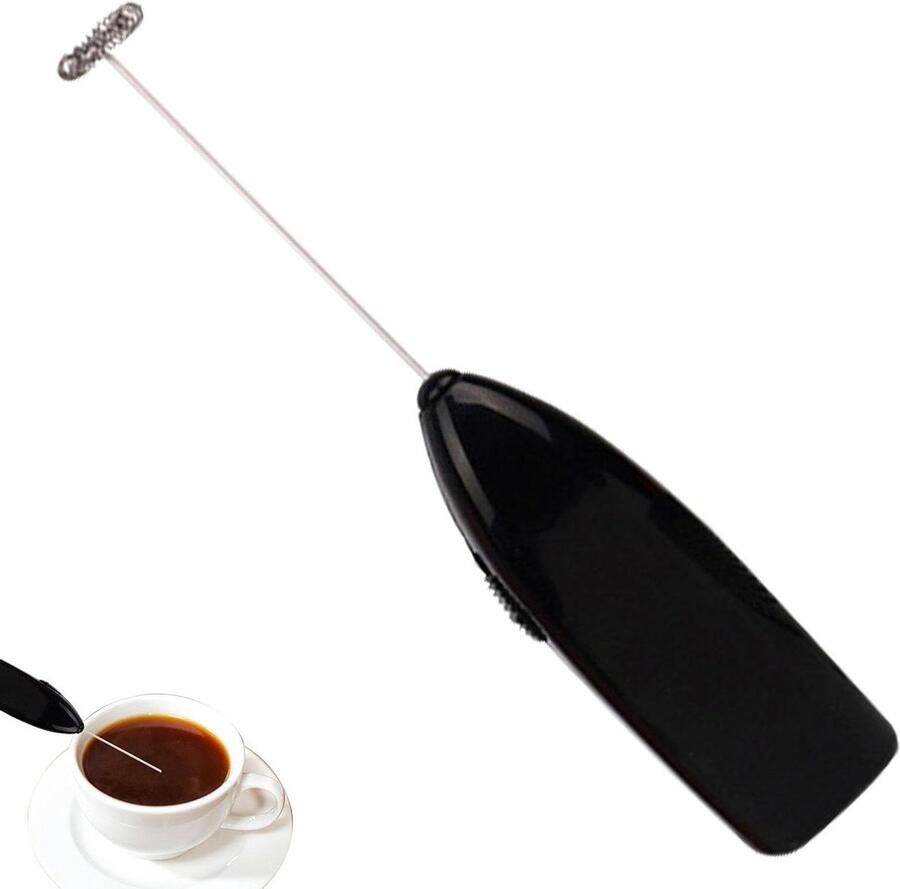 Melkopschuimer Garde Mini Mixer Koffie Maken Eén Knop Bediening 19.8 cm Zwart - Foto 2