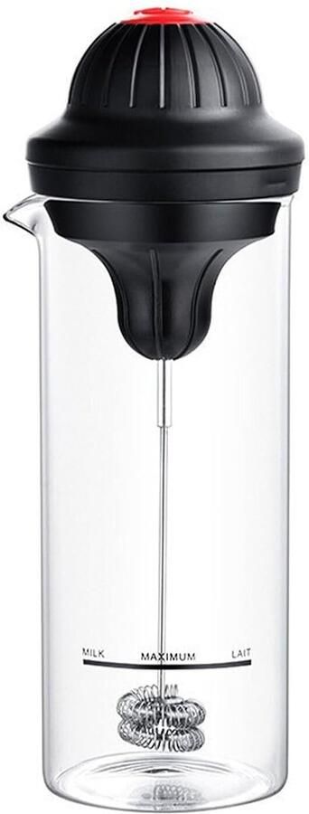 Elektrische Opschuimer Handheld Blender Koffie Drankjes Maken Inclusief Standaard 300 Gram Zwart