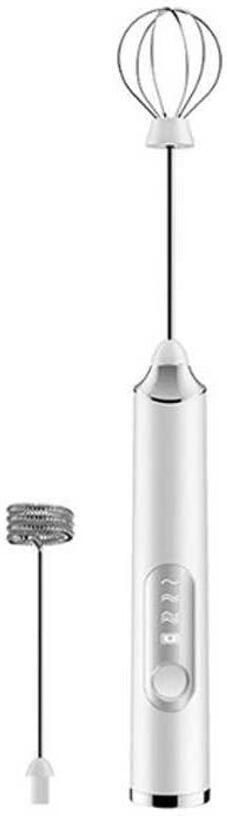 Elektrische Opschuimer Handmixer Garde Dranken Bereiden USB Oplaadbaar 24 cm Wit