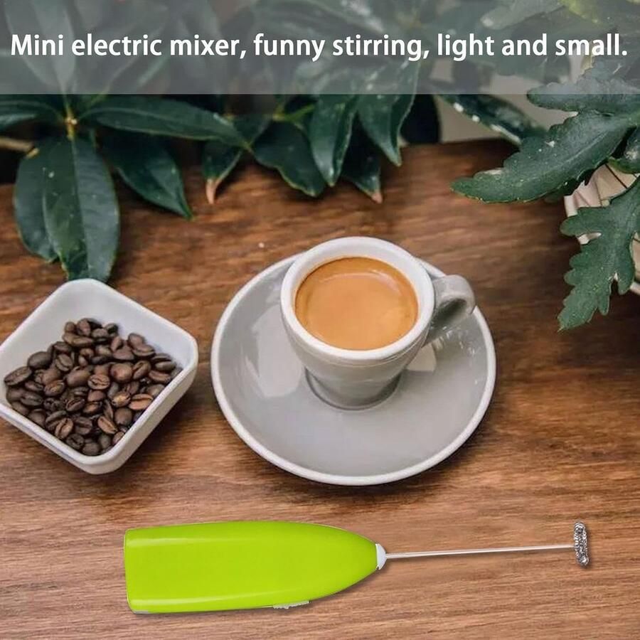 Elektrische Opschuimer Koffie Klopper Dranken Maken Snel Romig Schuim 19.8 cm Groen