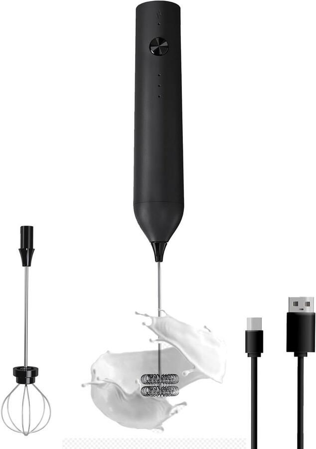 Elektrische Opschuimer Koffie Mixer Dranken Bereiden Oplaadbaar Met 3 Snelheden 5 Liter Capaciteit Zwart