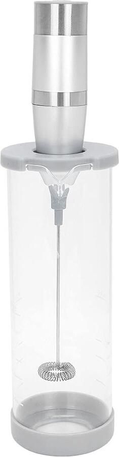 Elektrische Eierklopper Melkopschuimer Garde Koffie Maken Dubbele Snelheid 23.2 cm Zilver