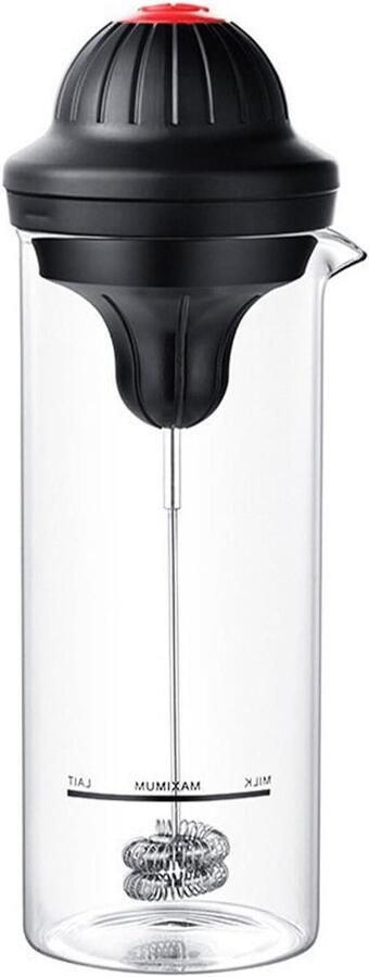 Elektrische Opschuimer Melk en Eierklopper Koffie Drankjes Maken Inclusief Standaard 7.7 x 21.8 cm Zwart