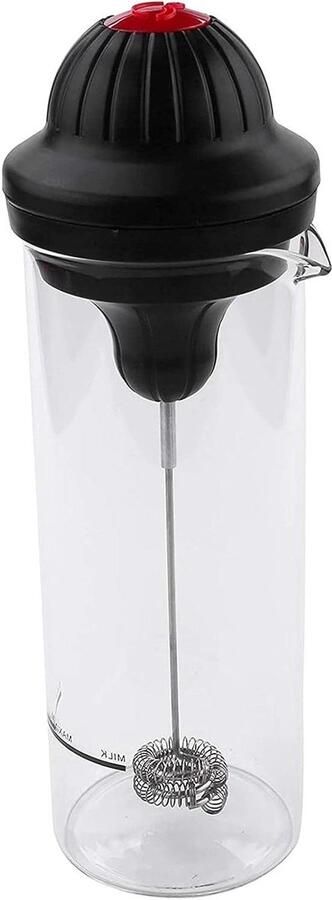 Elektrische Opschuimer Melk Foamer Koffie Maken Dubbele Lente 450ml Inhoud Zwart