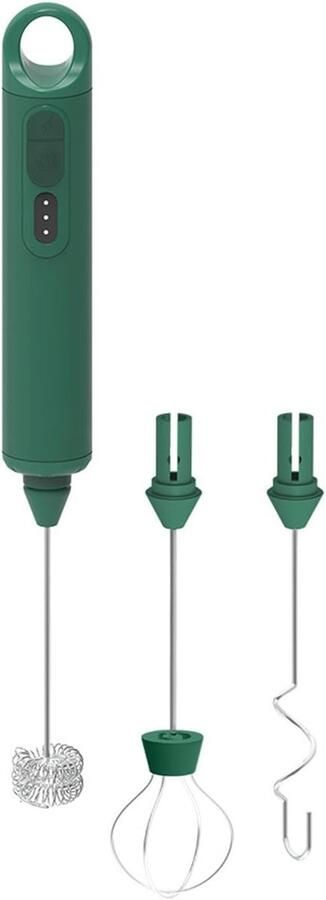 Elektrische opschuimer Melk klopper Koffie maken Drie mengkoppen Groen