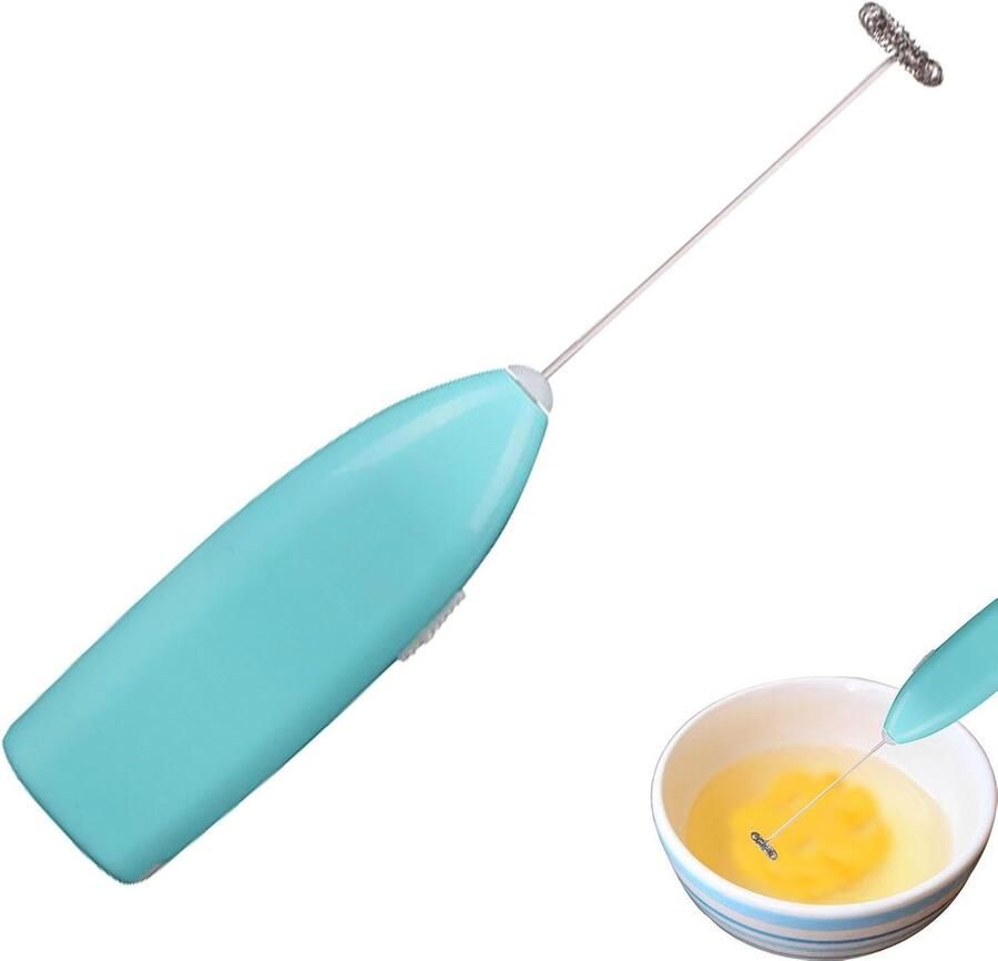 Elektrische Opschuimer Melkopschuimer Garde Dranken Maken Snel Schuim 19.8 cm Blauw