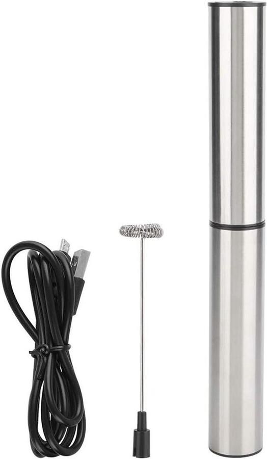 Elektrische Melkopschuimer Handmixer Opschuimer Koffie Maken Dubbele Springkop 25.7 cm Zwart