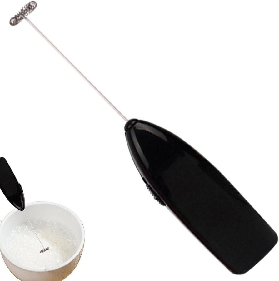 Elektrische opschuimer Melkopschuimer handmixer Koffie bereiden Snel romig schuim 19.8 cm Zwart