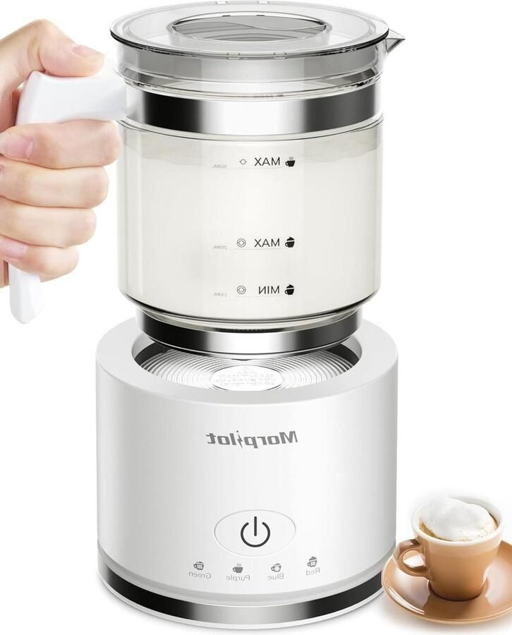 Elektrische opschuimer Melkopschuimer Koffie maken 4-in-1 functie 500 ml Wit