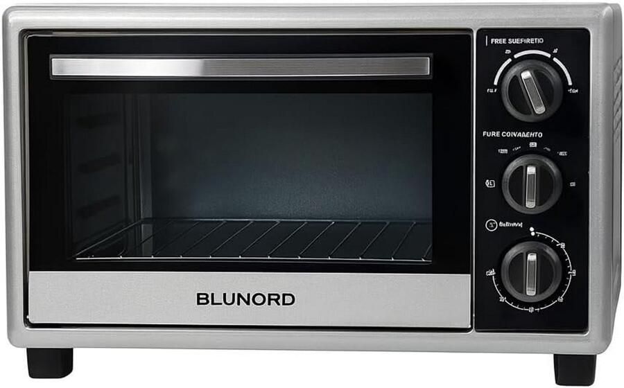 Elektrische Oven 28 Liter Compacte Tafeloven met 1500W Vermogen Zwart Zilver