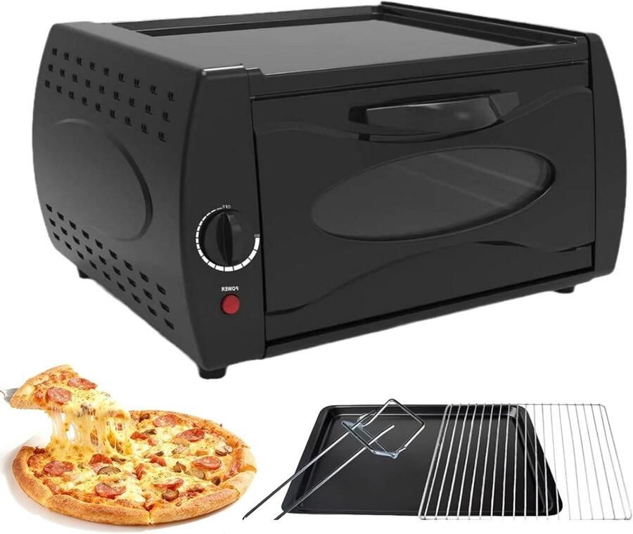 Elektrische Oven Aanrecht Oven Pizza Bakken Instelbare Temperatuur 15L Capaciteit Zwart