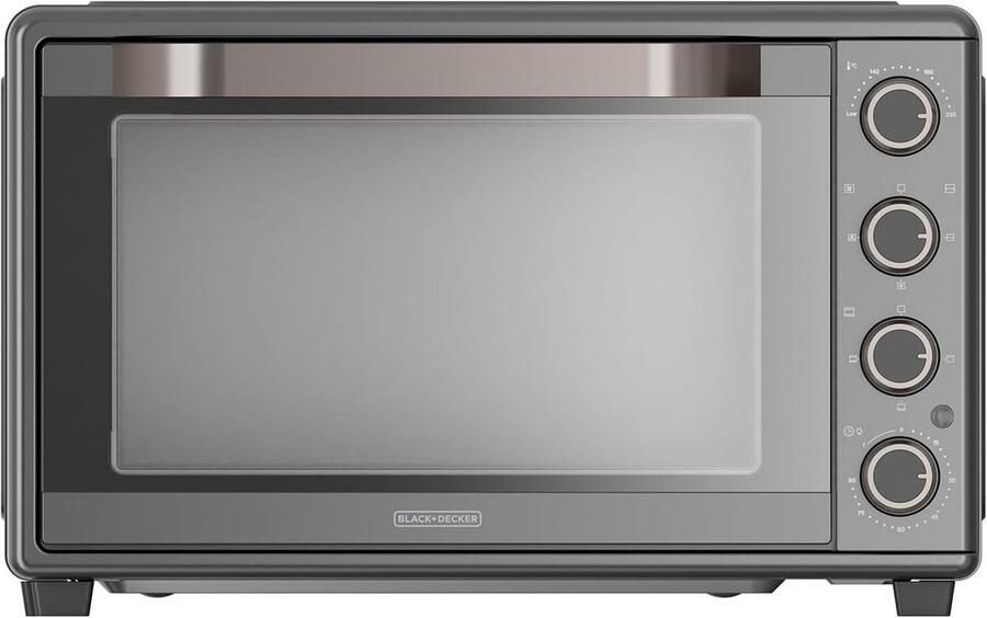 Elektrische Oven Aanrecht Oven Veelzijdig Koken 15 Kookprogramma's 45 Liter Capaciteit Zwart
