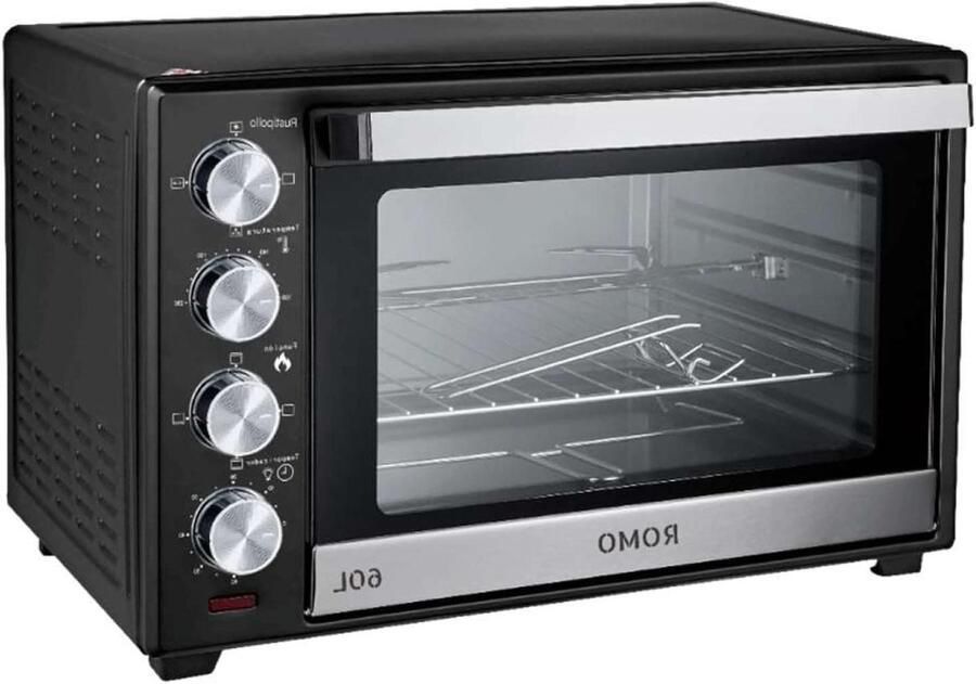 Elektrische Oven Aanrecht Ovens Thuis Koken Convectie Functie 60 Liter Zwart