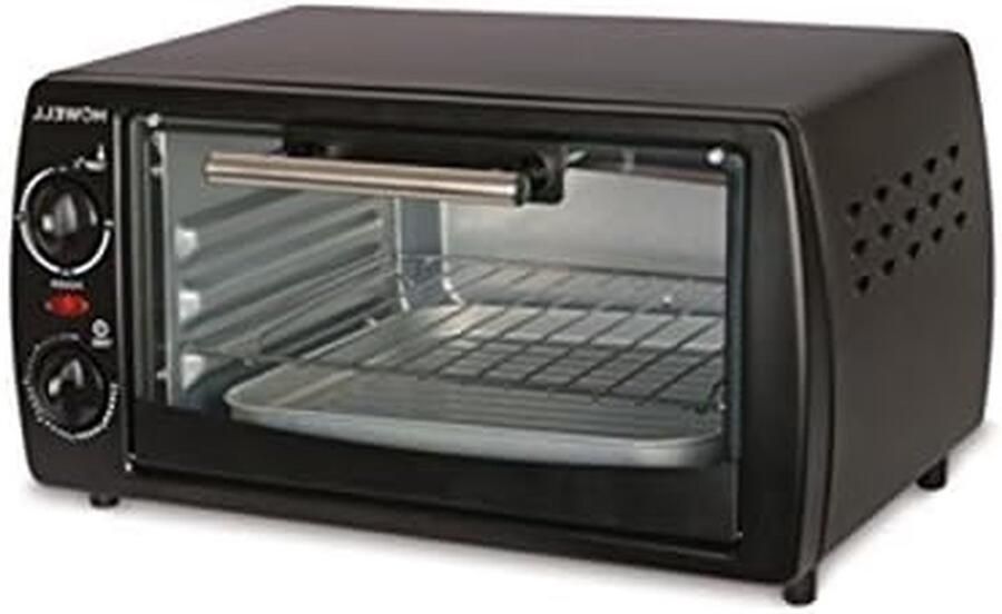 Elektrische Oven Aanrechtoven Mini Snel Bakken Compact Design 12 Liter Zwart