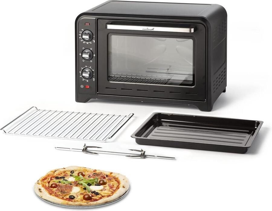 Elektrische Oven Aanrecht Oven Thuis Koken 7 Kookmodi 60 Liter Zwart