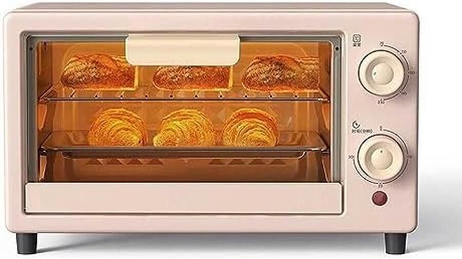 Elektrische Oven Airfryer Broodrooster Multifunctioneel Bakken Convectieverwarmingstechnologie 10L Capaciteit Roze