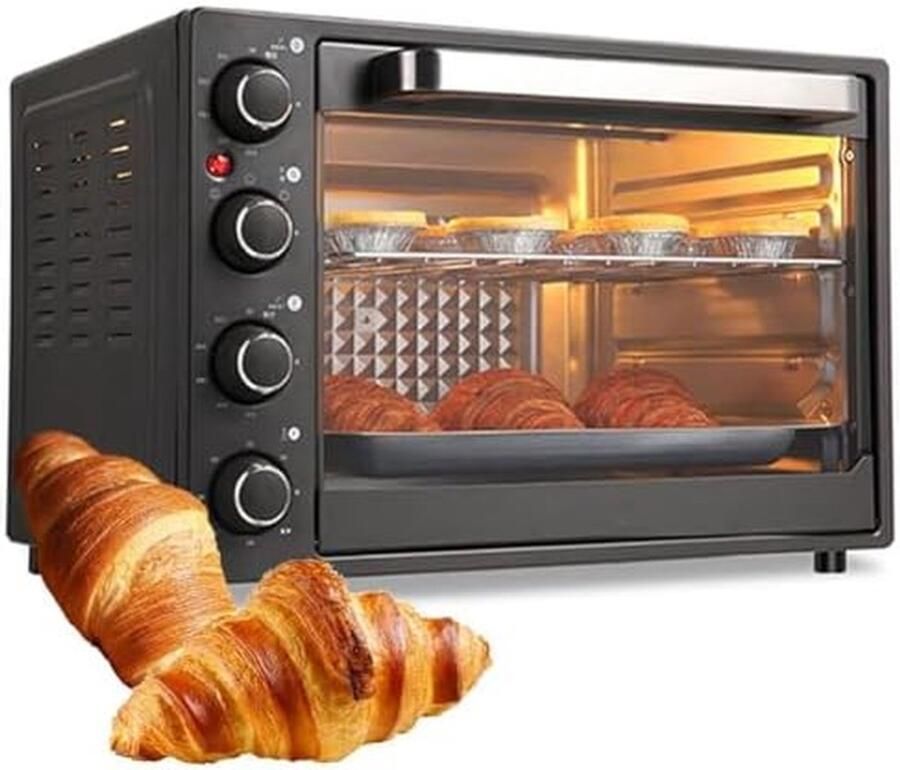 Elektrische Oven Bakoven Tafelmodel Thuis Bakken en Grillen 40L Capaciteit 1500 W Mat Zwart