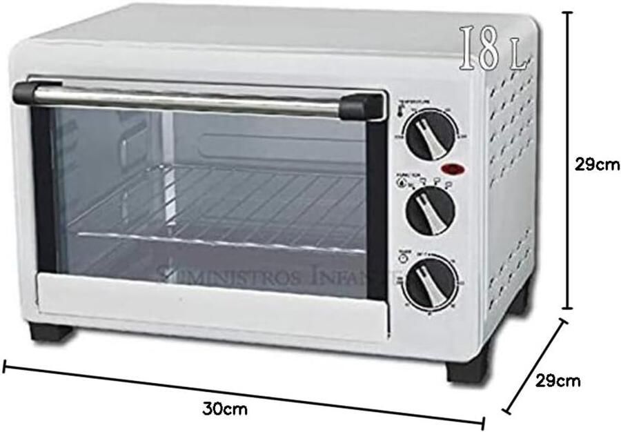 Elektrische Oven Compacte Keukenoven Bakken en Grillen Roestvrij Staal 43x30x29 cm Wit