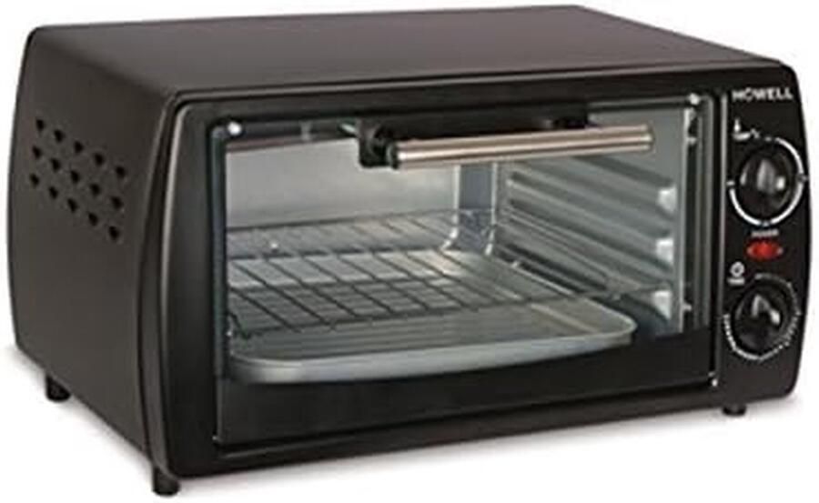 Elektrische Oven Compacte Keukenoven Snel Bakken Met Timer 12 Liter Zwart