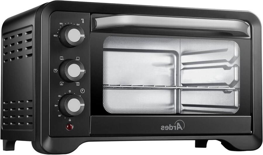 Elektrische Oven Compacte Keukenoven Snel Koken 6 Kookprogramma's 20 Liter Zwart