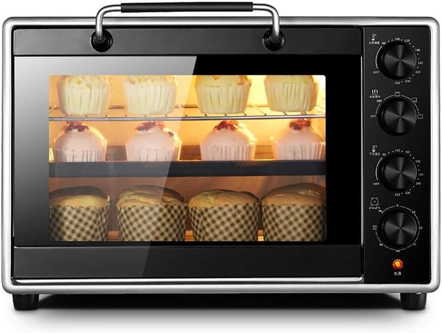 Elektrische Oven Compacte Keukenoven Thuis Bakken Onafhankelijke Temperatuurregeling 40 Liter Capaciteit Rood